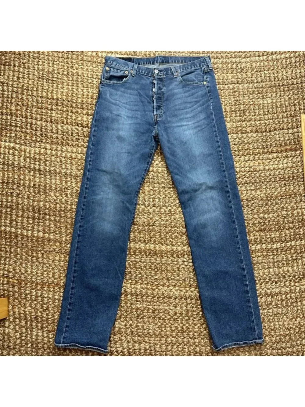 Levi's 501 Original Fit Men's Blue Denim Jeans Size 36x36 Straight Leg Button Fl